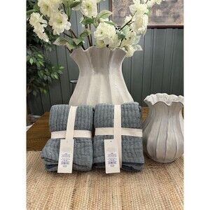 Set Of 2 Casaluna Jacquard Pillow Shams Reversible Textured,Dark Teal Blue, Euro